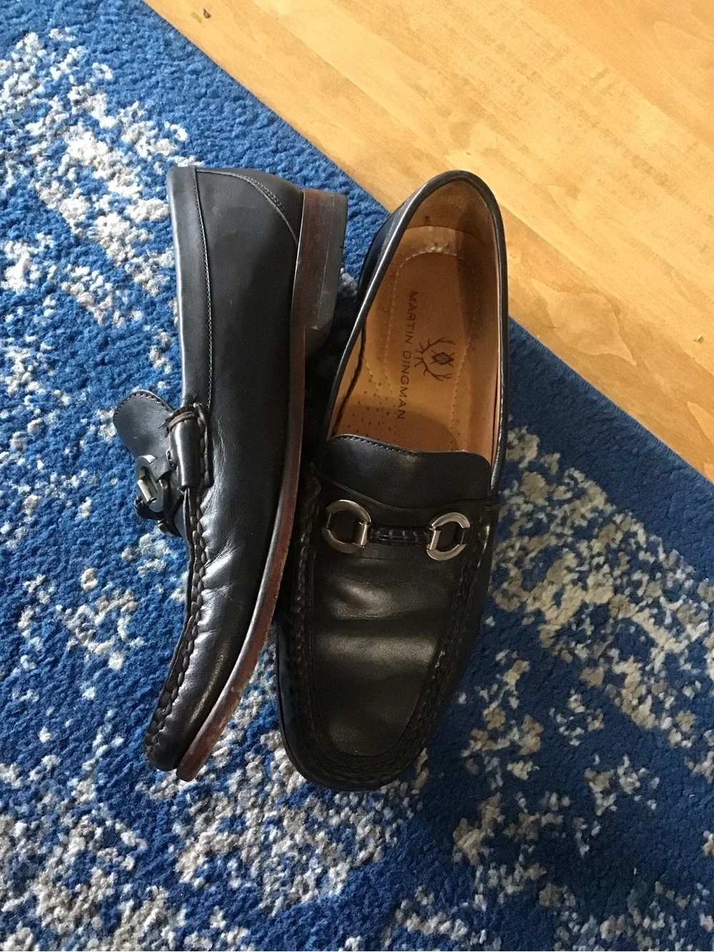 Martin Dingman Leather Bit Loafers with Silver Hardware